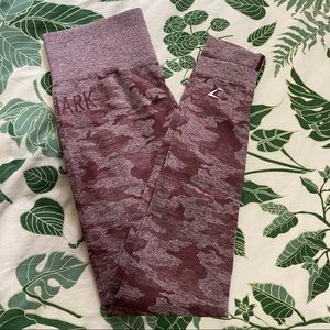 SOLD Gymshark Camo Leggings in Berry